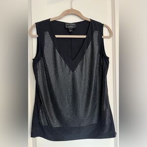 St. John Silk Sleeveless Embellished Top Size 6